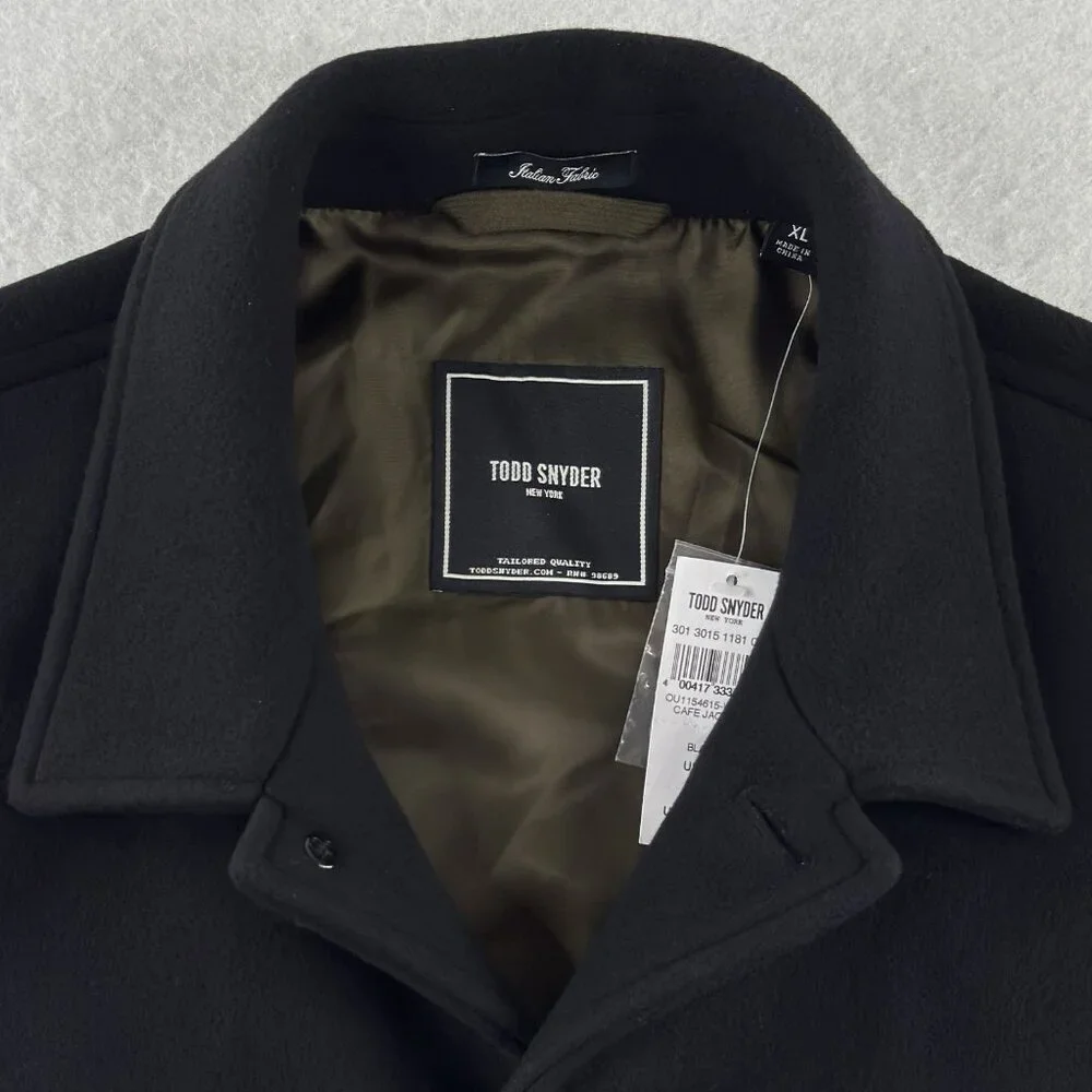 Todd Snyder Italian Wool Cashmere Cafe Jacket Men's XL Black Quiet Luxury $698 - Picture 7 of 14
